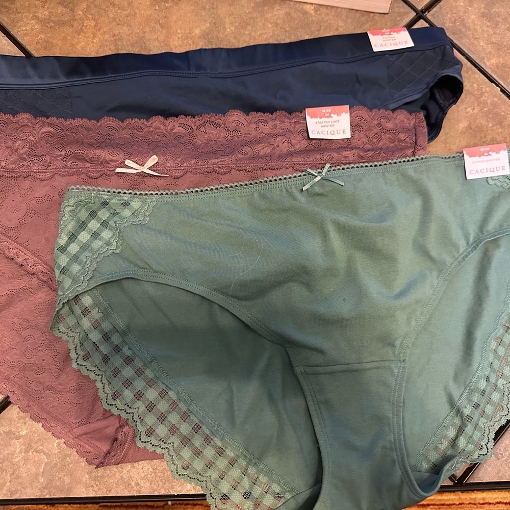 New Panties!! 2 cotton & 1 lace size 18/20